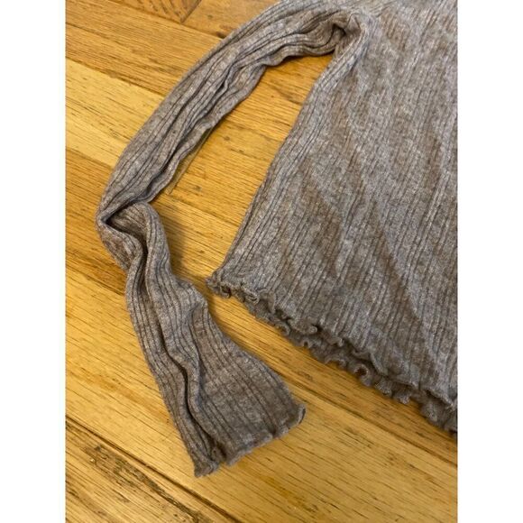 Madewell Women's Ribbed cropped Turtleneck Sweater Size Small purple Gray - Picture 2 of 7